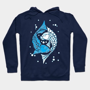 Blue and white koi fish. Symbol of good luck Hoodie